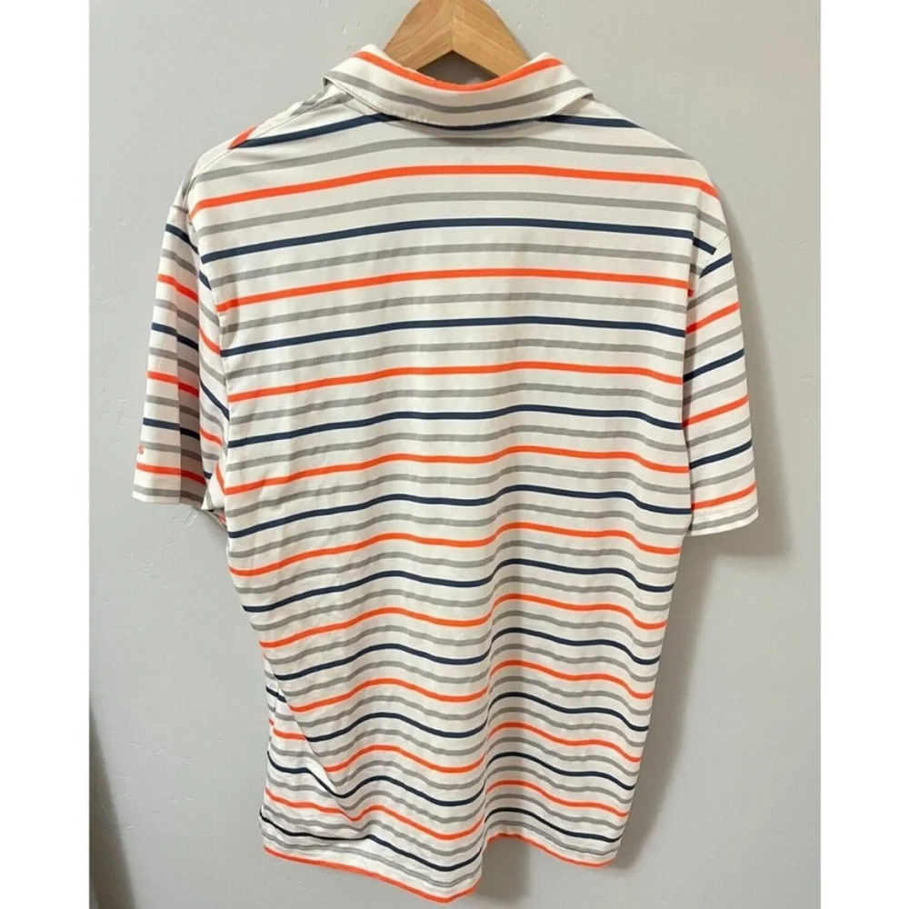 Adidas Predator ridge Poly Golf POLO SHIRT Large L  Men's Striped Polo